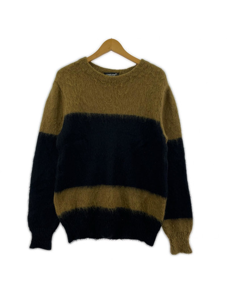 CYbER dYNE モヘヤ混ニット ブラック×カーキ