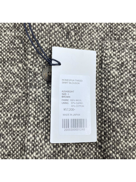 AURALEE 長袖シャツ HOMESPUN TWEED SHIRT-3