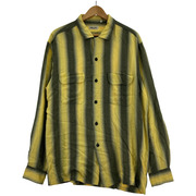 80s MILLER rayon stripe roop shirts 黄 L