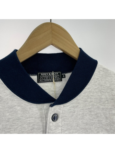 HYSTERIC GLAMOUR スウェット・トレーナー ONE LOVE ハーフスナップスウェット グレー