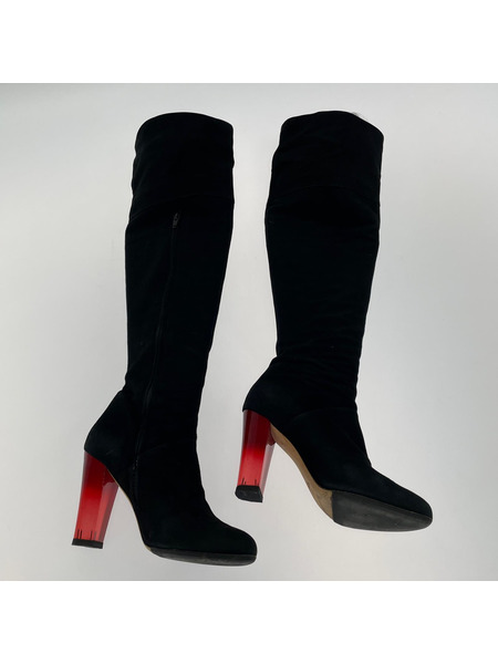 KATIA LOMBARDO ブーツ スエード ロングブーツ 黒