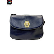 Christian Dior CDロゴ フラップ ショルダーバッグ ネイビー