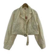 Lee ジャケット 50s/LEE 裏赤チェーンステッチ ツナギジャケット 白 (44)