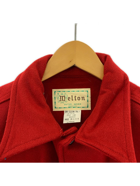 OLD・VINTAGE ジャケット melton 70s ウールジャケット L RED