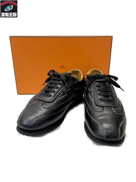HERMES レザークイックスニーカー 42 1/2 黒