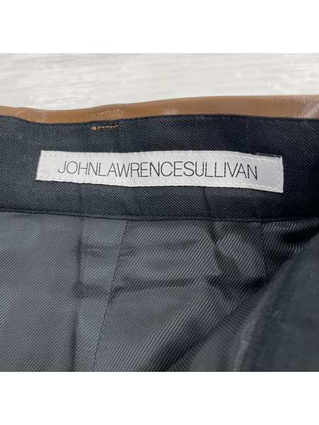JOHN LAWRENCE SULLIVAN COATED COTTON TUCKED SKIRT S ブラウン[値下]