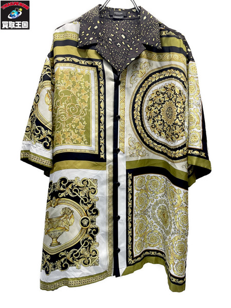 VERSACE シルク100％ バロックモザイク 総柄シャツ 40 A88738 A88738