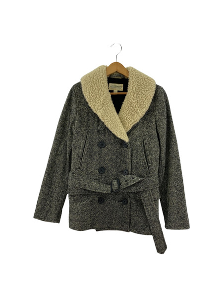 DENIM & SUPPLY 襟ボア ピーコート グレー (S)