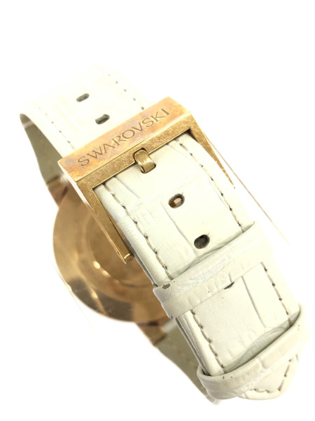 SWAROVSKI 腕時計 クロノグラフ レザーベルト 白 5080602[値下]
