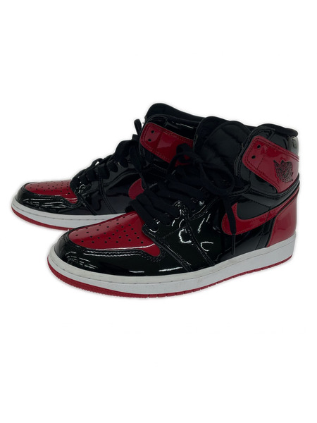 スニーカー AIR JORDAN 1 MID Patent Bred 26.5cm