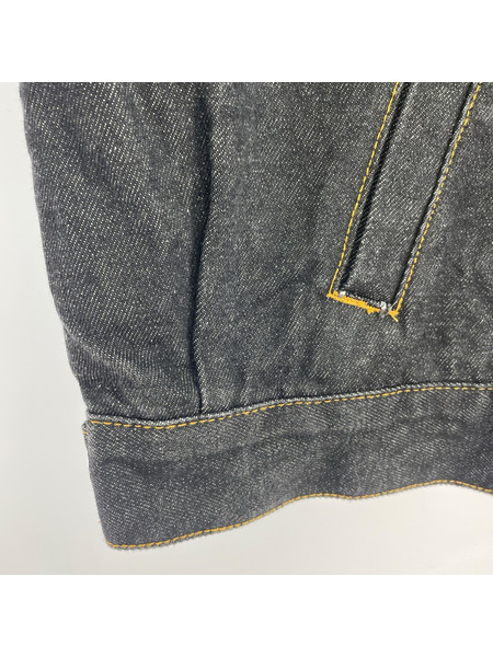 ジャケット VIBES デニムジャケット BK 背面刺繍