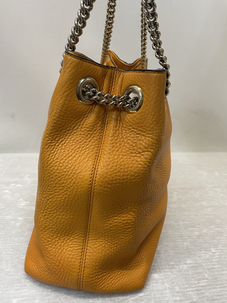 GUCCI ソーホー インターロッキングG チェーントートバッグ オレンジ[値下]