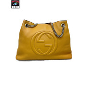 GUCCI ソーホー インターロッキングG チェーントートバッグ オレンジ[値下]