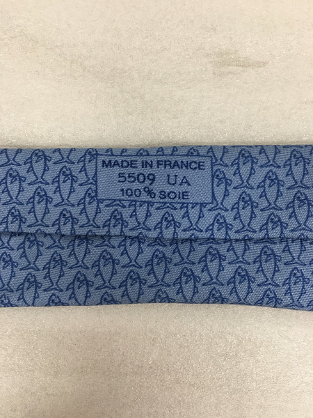 HERMES　ネクタイ　ブルー