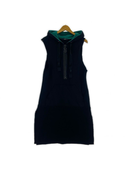 DIESEL ノースリーブワンピース スウェットNSワンピース (XS) 黒
