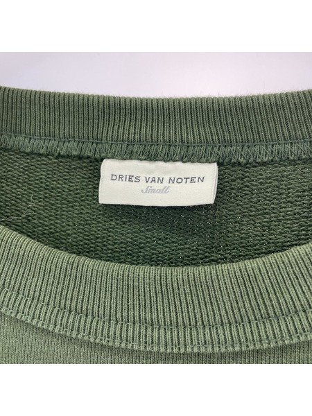 DRIES VAN NOTEN 22AW オーバーサイズクルーネックスウェット S グリーン[値下]