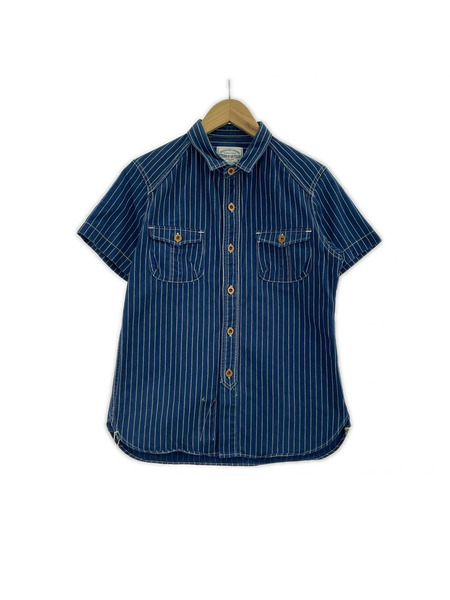 STUDIO D’ARTISAN 半袖シャツ S/Sワークシャツ 紺