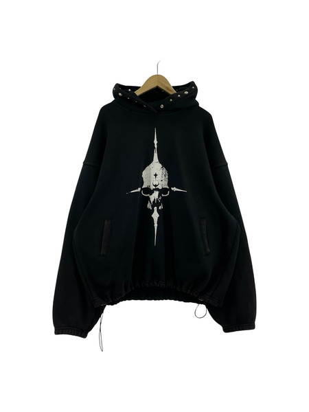 THUG CLUB パーカー 24AW PEACE STUD HOODIE 黒