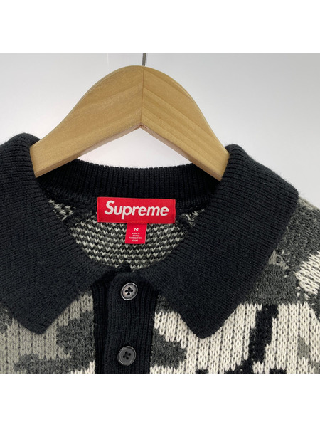Supreme ニット・セーター Small Box Polo Sweater Snow Camo