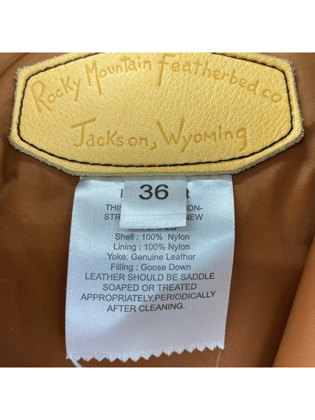 Rocky Mountain FeatherBed ダウンベスト レザー切替 ダウンベスト 紺