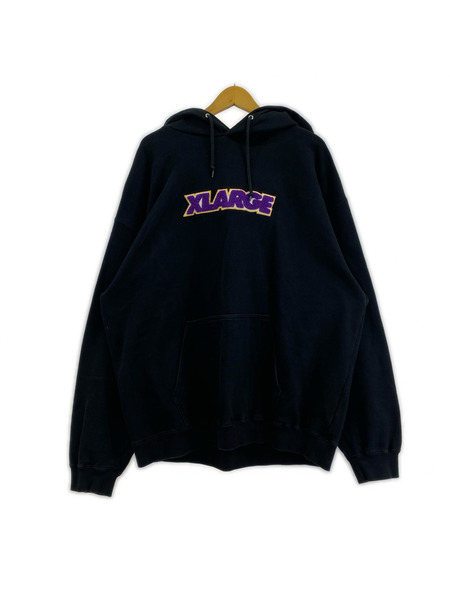 XLARGE パーカー 胸ロゴパーカー XL ブラック
