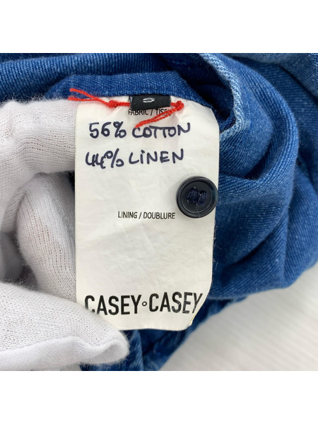 CASEY-CASEY コットン×リネン インディゴシャツ S インディゴ
