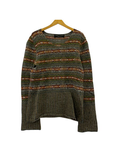 COMME des GARCONS HOMME PLUS 96AW モッズ期 ニット セーター ブラウン