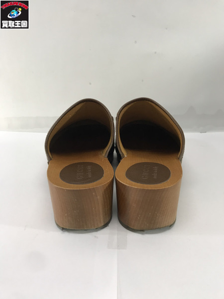 GUCCI 靴 GGスプリーム ホースビット ミュール 茶（7 1/2）