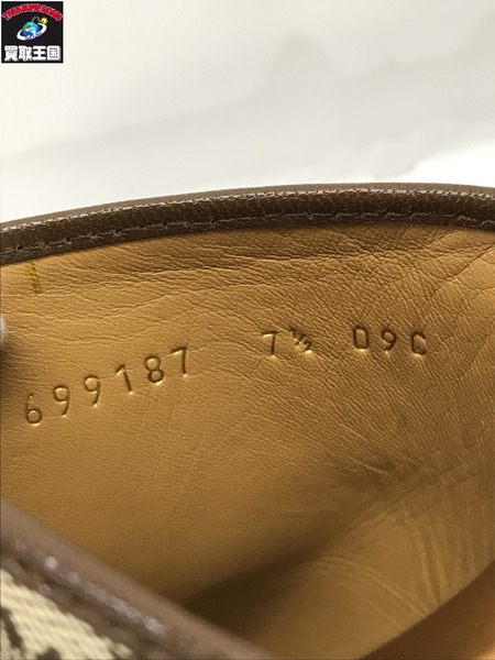 GUCCI 靴 GGスプリーム ホースビット ミュール 茶（7 1/2）