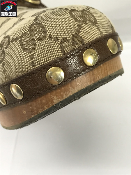 GUCCI 靴 GGスプリーム ホースビット ミュール 茶（7 1/2）