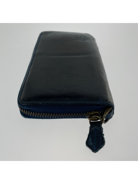 長財布 COCOMEISTER ラウンドファスナー レザー 青