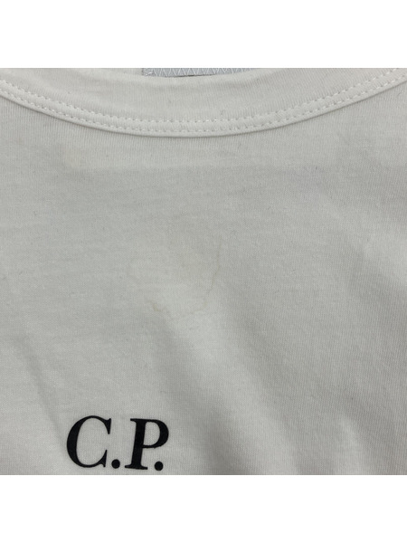 C.P.Company/ロゴプリントSSTEE/Tシャツ/L/ホワイト