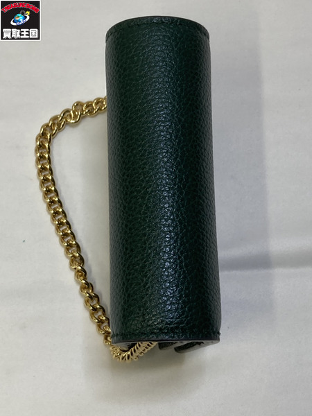 GUCCI グッチ 570660　ズゥミ チェーン付き カードケース コンパクトウォレット グリーン