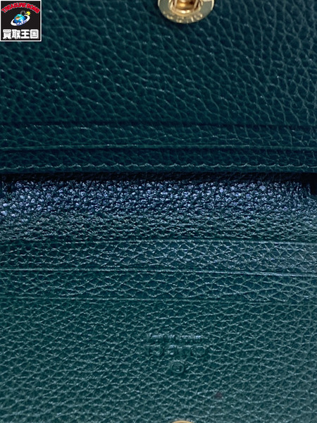 GUCCI グッチ 570660　ズゥミ チェーン付き カードケース コンパクトウォレット グリーン