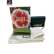 GUCCI グッチ 570660　ズゥミ チェーン付き カードケース コンパクトウォレット グリーン