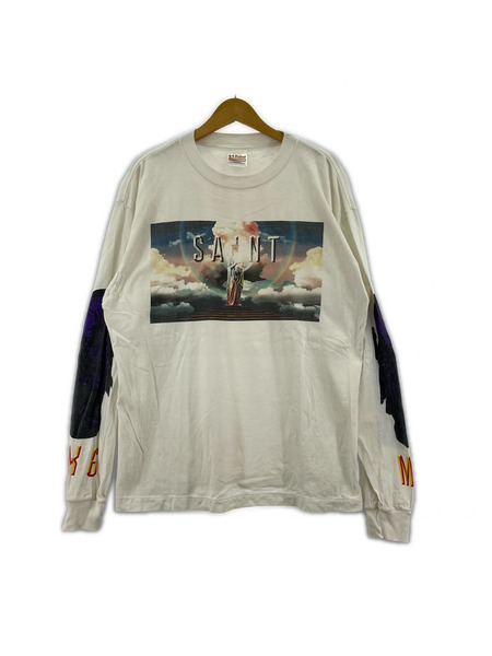 SAINT MICHAEL 長袖Tシャツ・カットソー LS TEE SAINT PICTURES ホワイト (L)