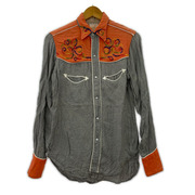 OLD・VINTAGE 長袖シャツ Las Vegas by Cowboy Joe ウェスタン刺繍シャツ (S)