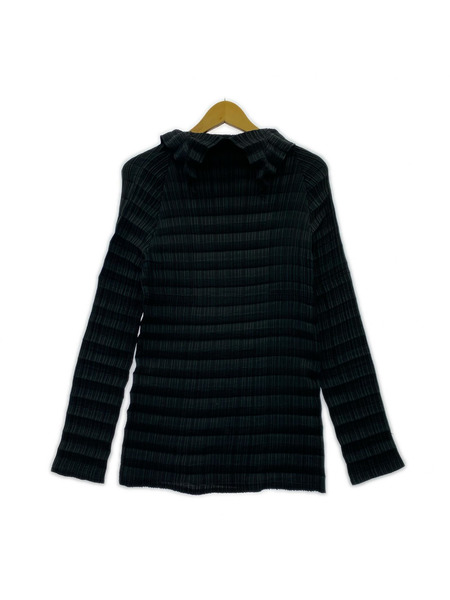 ISSEY MIYAKE 長袖Tシャツ・カットソー FETE プリーツハイネックカットソー 黒