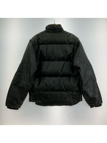 schott 80s USA製 レザーダウンジャケット 黒 (36)