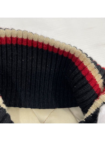 Hewitt×BACK DROP デコ 袖レザースタジャン