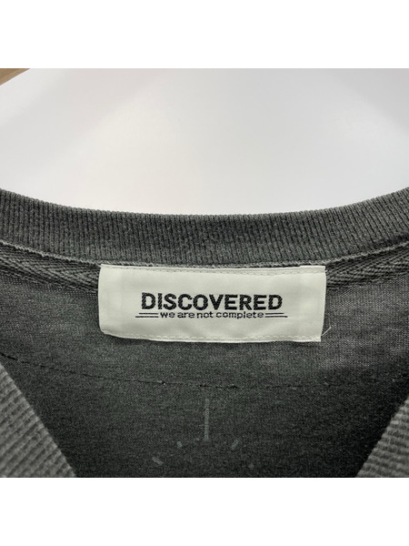 DISCOVERED 長袖Tシャツ・カットソー リメイク チャコール