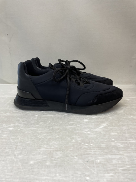 HERMES バスタートワル テクニック×カーフ×シェーヴルヴェロア ローカットスニーカー 42 ブラック