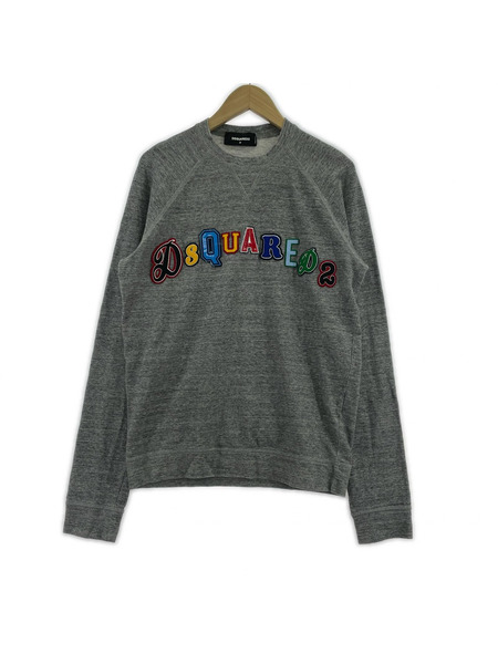 DSQUARED2 長袖Tシャツ・カットソー ワッペンロゴ グレー (M)