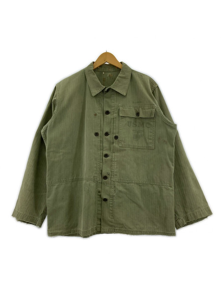 OLD・VINTAGE ジャケット USMC WW2 P-44 HBT ジャケット ガスフラップ オリーブ