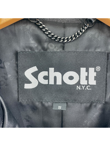 schott NEW DOUBLE BREAST RIDERS 782-3950077 黒 (S)