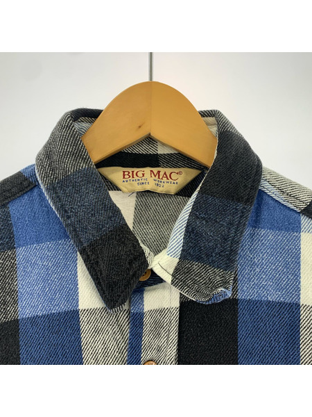 OLD・VINTAGE 長袖シャツ 80s BIGMAC Flannel Shirts BLU/WHT/BLK