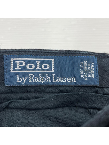 POLO RALPH LAUREN パンツ 90s~ リネン100% 2タックパンツ 黒