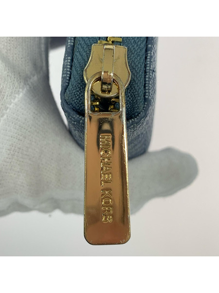 MICHAEL KORS 長財布 モノグラム 青 ラウンドジップ