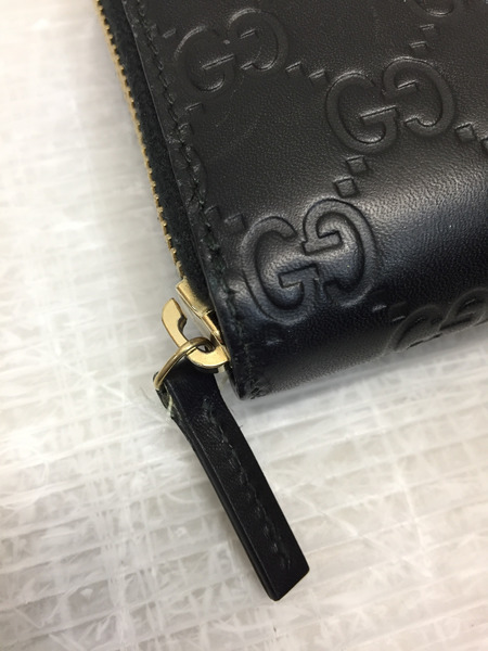 GUCCI グッチ 長財布 グッチシマ リボン レザー ブラック 388679
