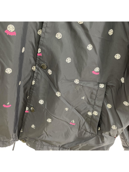 STUSSY 総ロゴ コーチジャケット (L) 黒